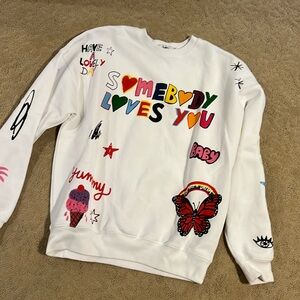 Mayfair Grouo “somebody loves you” sweatshirt. Never worn. One size.